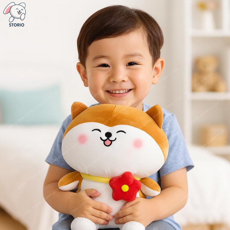 Storio لعبة قطة ناعمة مزينة بالزهور – 25 سم | لعبة حيوانات محشوة لطيفة للأطفال | دمية قطة محشوة رائعة للفتيات والفتيان | لعبة ناعمة للزينة في غرفة الأطفال والهدايا (عبوة من 1) - Image 2