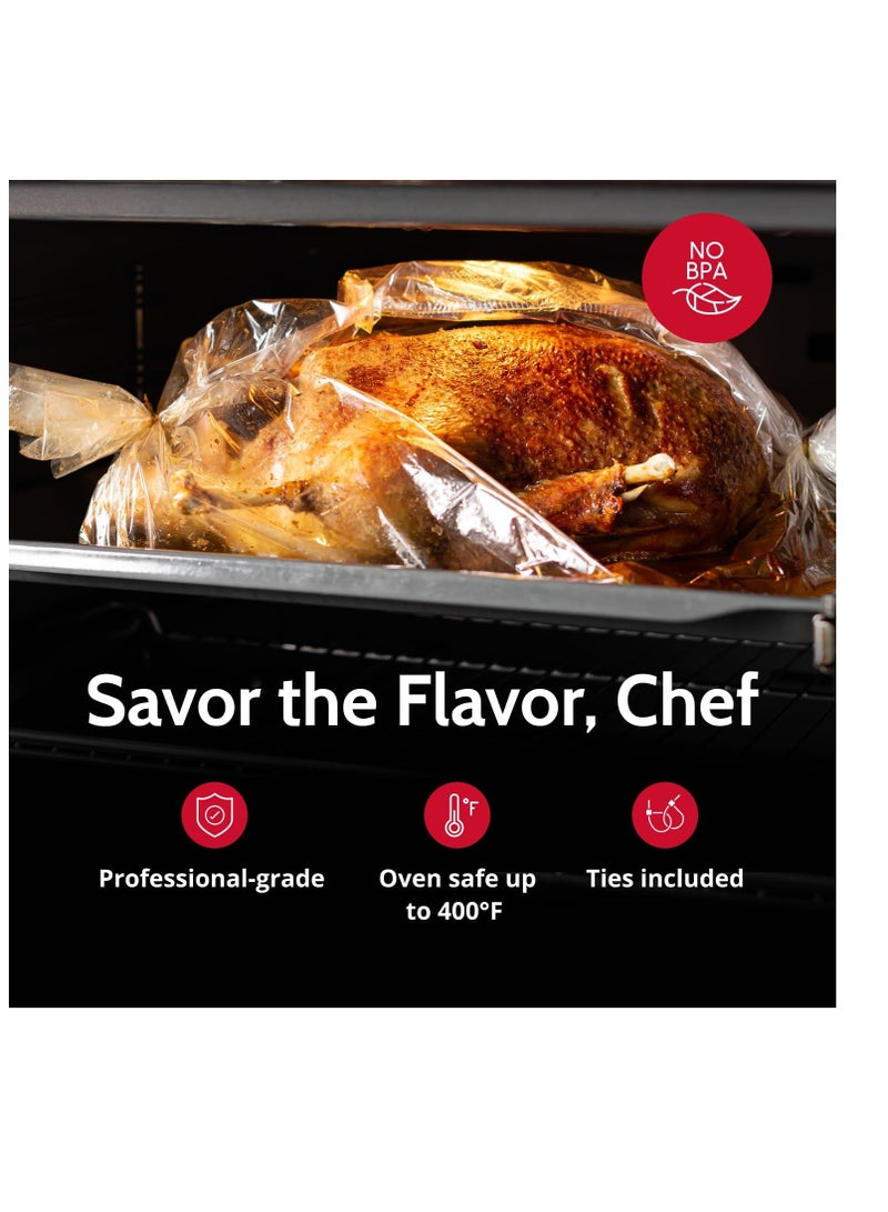 PanSaver Roasting Bag - Cooking Bags for Oven - Turkey Cooking Bag with Ties - Helps Keep Food Moist - Durable Nylon Bag - Easy Cleanup - 19 x 23.5 Inches, 2 Count - Image 2