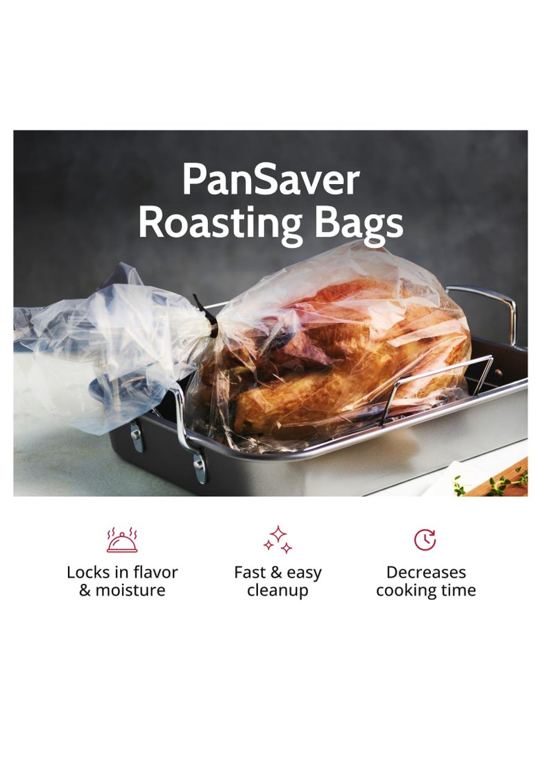 PanSaver - PanSaver Roasting Bag - Cooking Bags for Oven - Turkey Cooking Bag with Ties - Helps Keep Food Moist - Durable Nylon Bag - Easy Cleanup - 19 x 23.5 Inches, 2 Count - Image 1