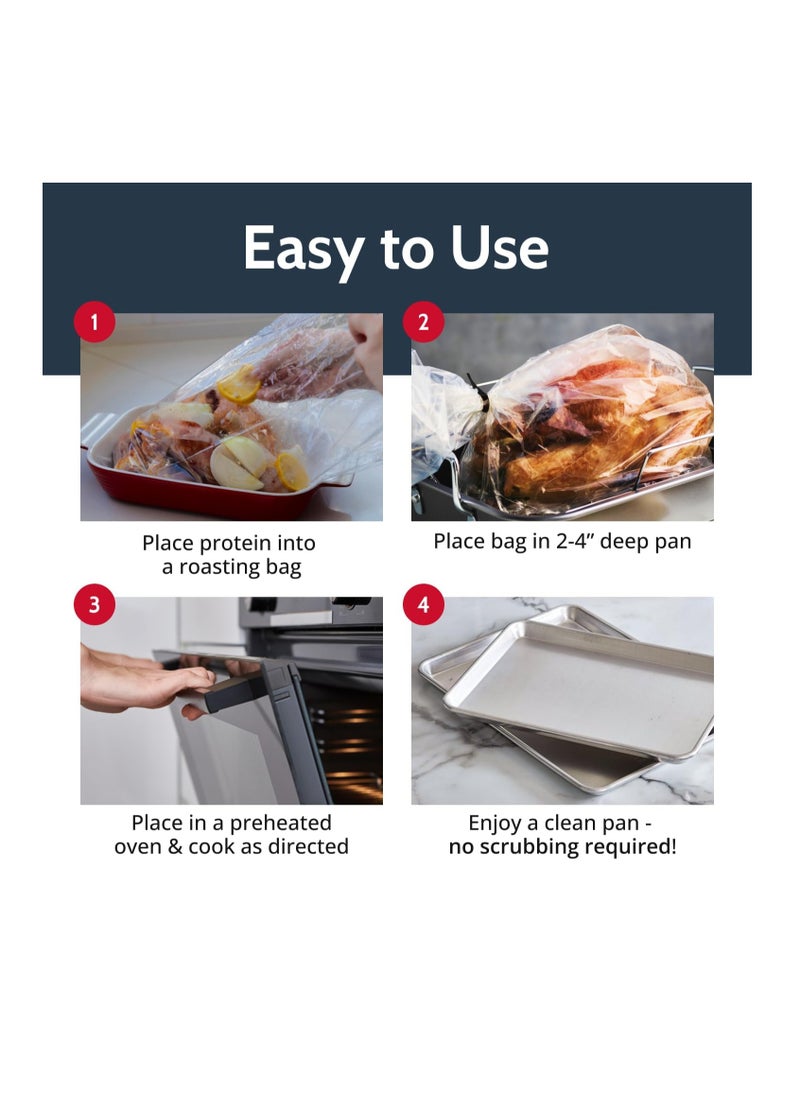 PanSaver - PanSaver Roasting Bag - Cooking Bags for Oven - Turkey Cooking Bag with Ties - Helps Keep Food Moist - Durable Nylon Bag - Easy Cleanup - 19 x 23.5 Inches, 2 Count - Image 1