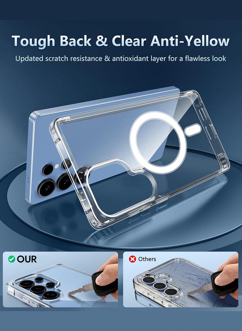 CATANES 2Packs Samsung Galaxy S25 Ultra MagSafe Case Support Wireless Charging Slim Thin Magnetic Cover Anti Scratch Shockproof Hard Transparent Phone Case Compatible with Samsung Galaxy S25 Ultra 6.8 Inch - Image 5