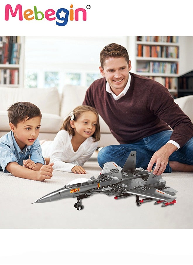 MEBEGIN Helicopter Model Building Blocks Set, Army Airplane Building Bricks Set, Air-Force Build Blocks Toy, Shipboard Aircraft Model, Highly Restored Building Block Kit, Educational Toys, Ideal Gift for Kids Aged 6+  - Image 3