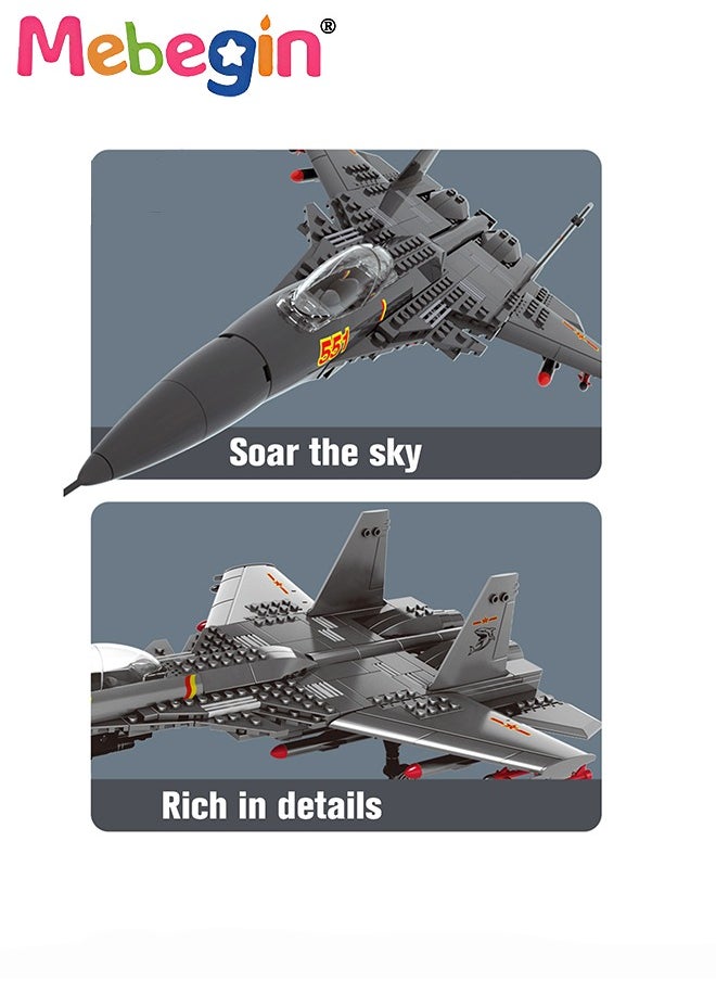 Helicopter Model Building Blocks Set, Army Airplane Building Bricks Set, Air-Force Build Blocks Toy, Shipboard Aircraft Model, Highly Restored Building Block Kit, Educational Toys, Ideal Gift for Kids Aged 6+