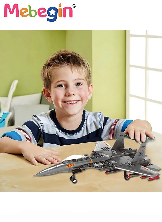 MEBEGIN Helicopter Model Building Blocks Set, Army Airplane Building Bricks Set, Air-Force Build Blocks Toy, Shipboard Aircraft Model, Highly Restored Building Block Kit, Educational Toys, Ideal Gift for Kids Aged 6+  - Image 2