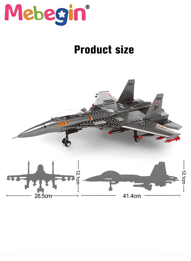 MEBEGIN Helicopter Model Building Blocks Set, Army Airplane Building Bricks Set, Air-Force Build Blocks Toy, Shipboard Aircraft Model, Highly Restored Building Block Kit, Educational Toys, Ideal Gift for Kids Aged 6+  - Image 5