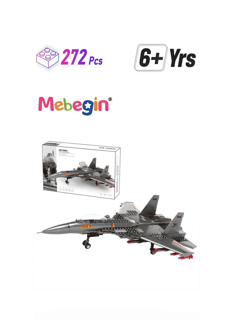 MEBEGIN Helicopter Model Building Blocks Set, Army Airplane Building Bricks Set, Air-Force Build Blocks Toy, Shipboard Aircraft Model, Highly Restored Building Block Kit, Educational Toys, Ideal Gift for Kids Aged 6+  - Image 1