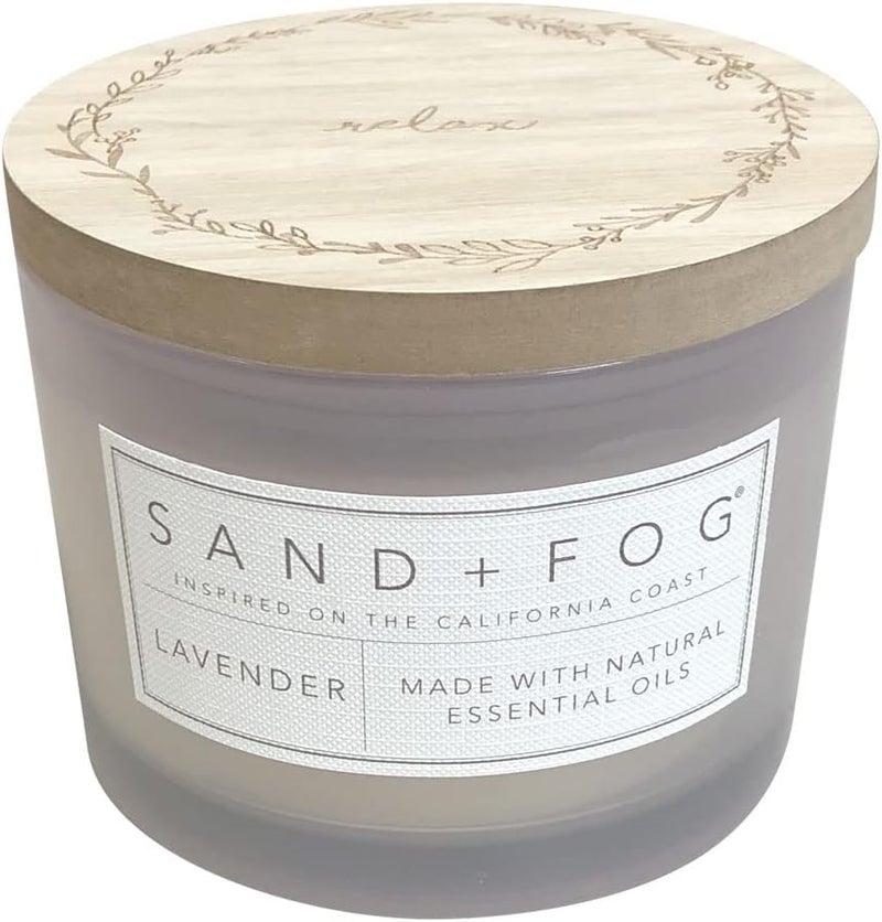 Sand + Fog Scented Candle - Lavender – Additional Scents and Sizes – 100% Cotton Lead-Free Wick - Luxury Air Freshening Jar Candles - Perfect Home Decor – 12oz - Image 1