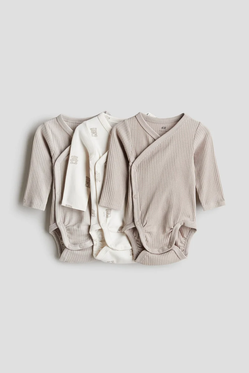 H&M 3-pack wrapover bodysuits