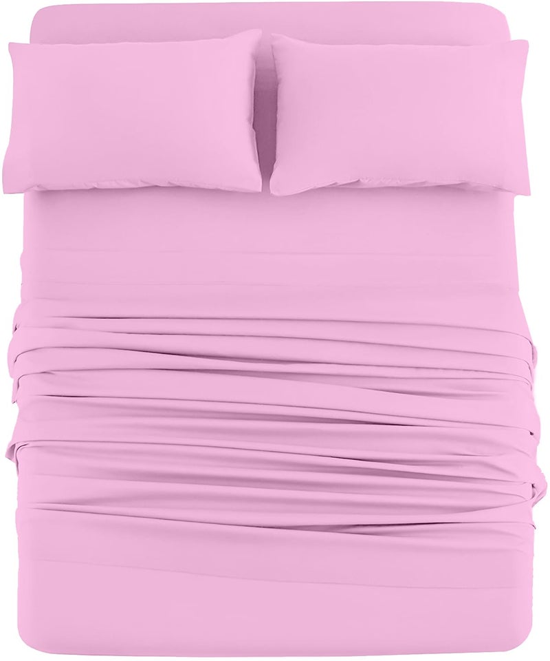 DAN RIVER DAN RIVER California King Jersey Sheet Set|Luxury Heather 100% Cotton Bed Sheets|T-Shirt Sheets|All Season Bedding|Soft Comfortable Deep Pocket Jersey Cotton Bed Sheets (4Pc  Cal King  Pink)  - Image 1