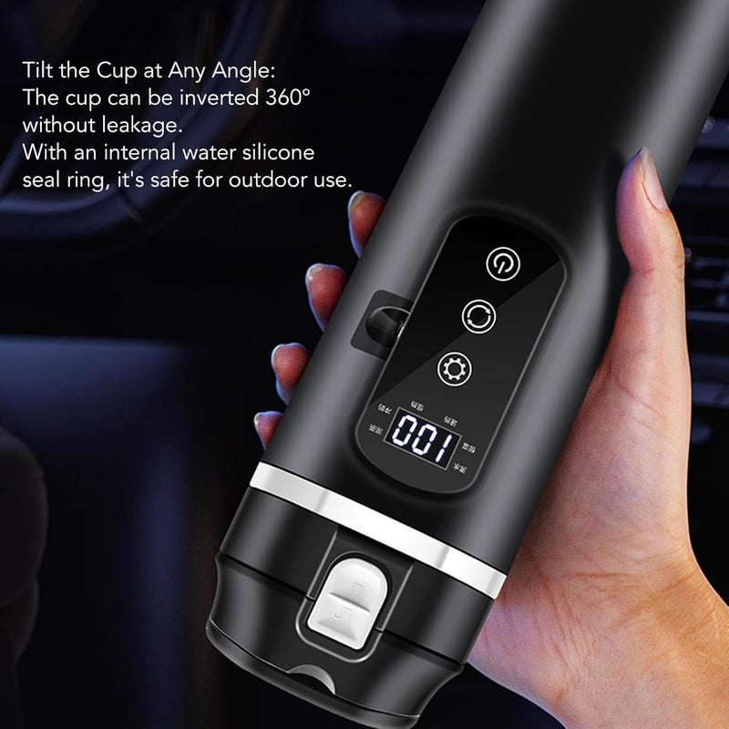 YUEHISY Portable Car Heating Cup, 500ml 4 in 1 Electric Kettle with Temperature Control, Leak Proof, Stainless Steel Car Heated Mug, Easy to Use - Image 3