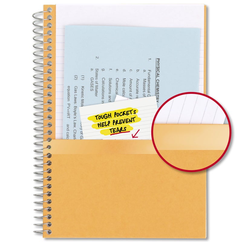 Five Star Spiral Notebook, 2 Subject, College Ruled Paper, 6" x 9-1/2", 80 Sheets, Fights Ink Bleed, Water Resistant Cover, Gray (840029AA3-ECM) - Image 4