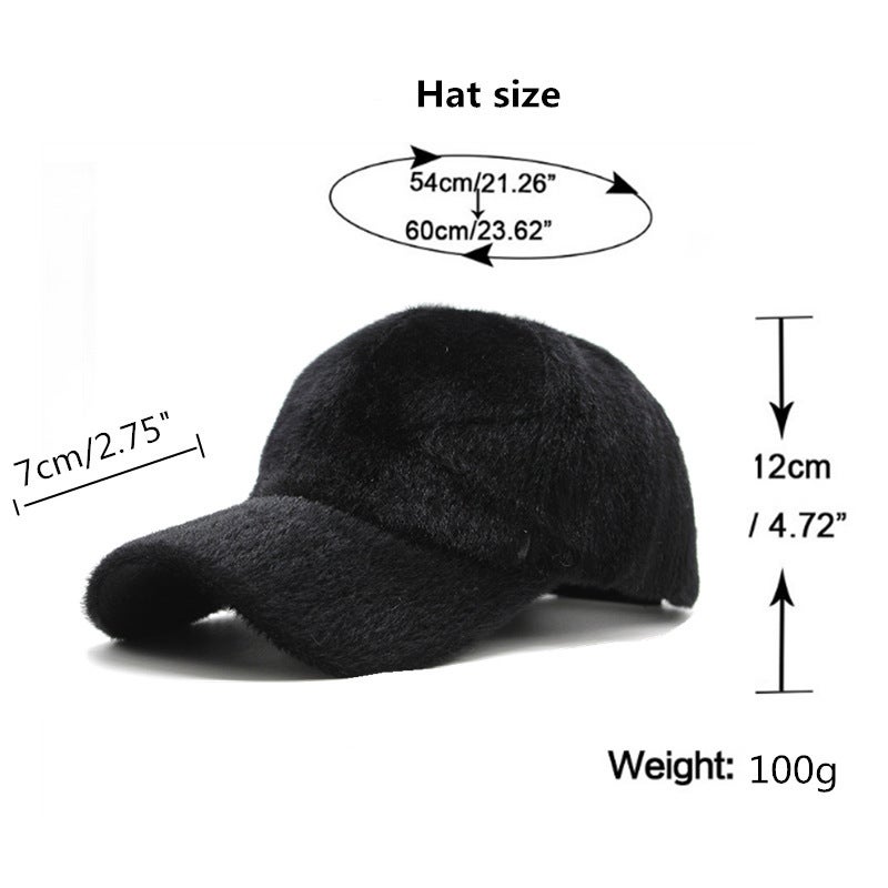 Baseball Cap New Korean Men Flat Top Winter Middle Aged Faux Leather Thick Warm Ear Protection Hat - Image 2