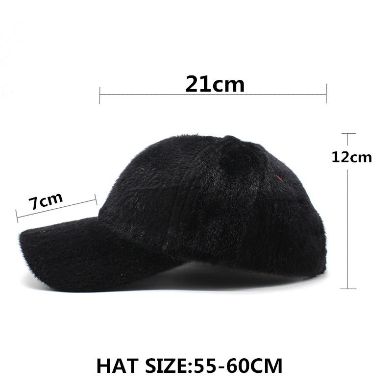 Baseball Cap New Korean Men Flat Top Winter Middle Aged Faux Leather Thick Warm Ear Protection Hat - Image 3