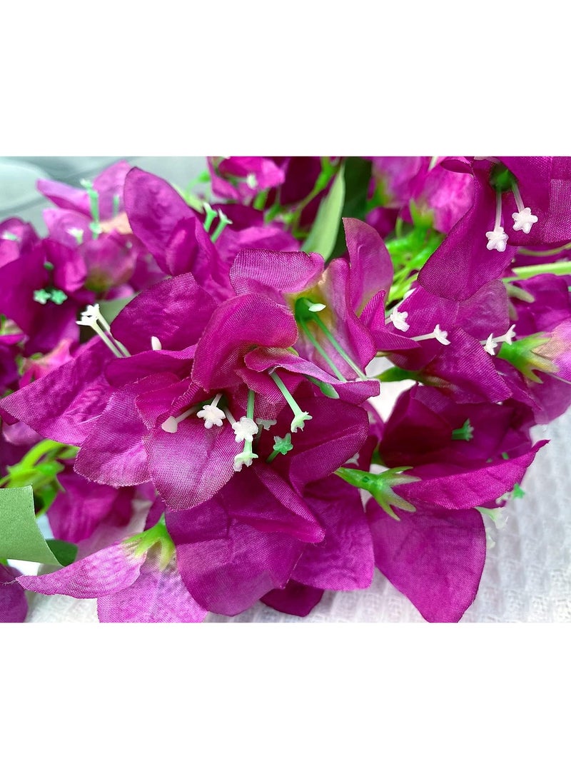 LATIFA Artificial Flowers Silk Bougainvillea Branches With Long Branches Set of 4 Violet Color - Image 3