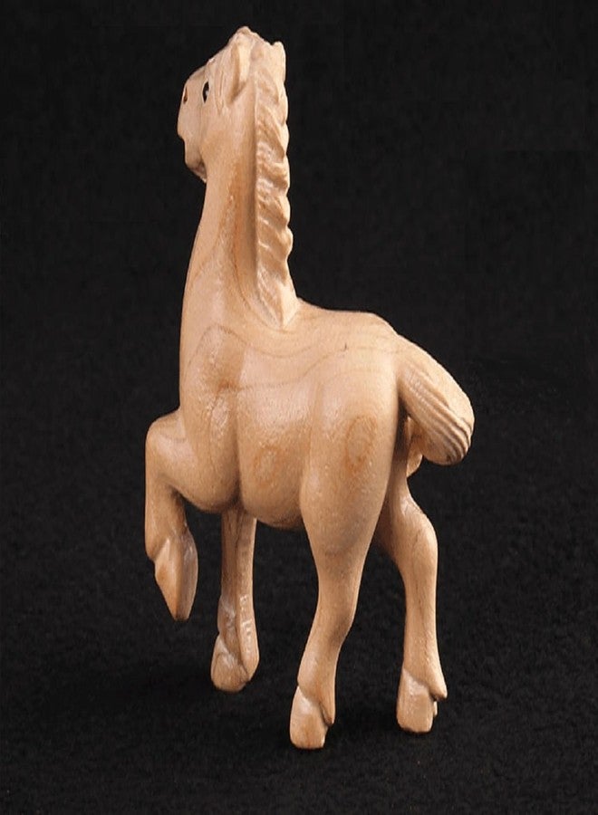 DMtse Hand Carved Natural Wood Horse Statue Sculpture Animal Figurine Brings Good Lucky for Attract Wealth Collectibles Gift - Image 3