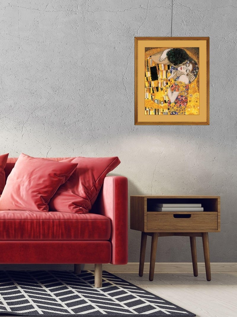 RIOLIS - The Kiss After G. Klimt 1170, Valentine Cross Stitch Kit 11,81"x13,78", Cross Stitch Kits for Beginners & Advanced, Crossstitching Kits Adult, Counted Stitching Kits, Valentine Embroidery Kit - Image 3