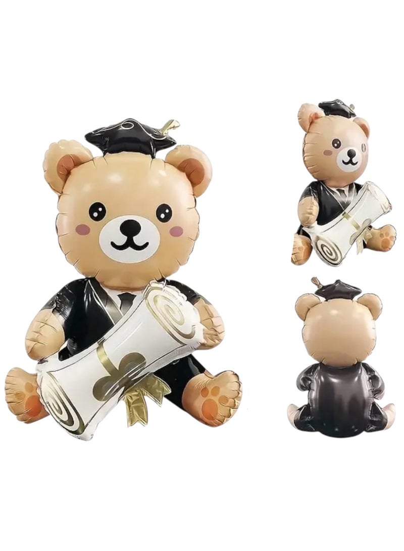 Graduation Bear 3D Balloon Celebration, Large Teddy for him her Surprise Gift Idea, Congratulations End of School Class 2025 University College Boys Girls Women Men Present - Image 1