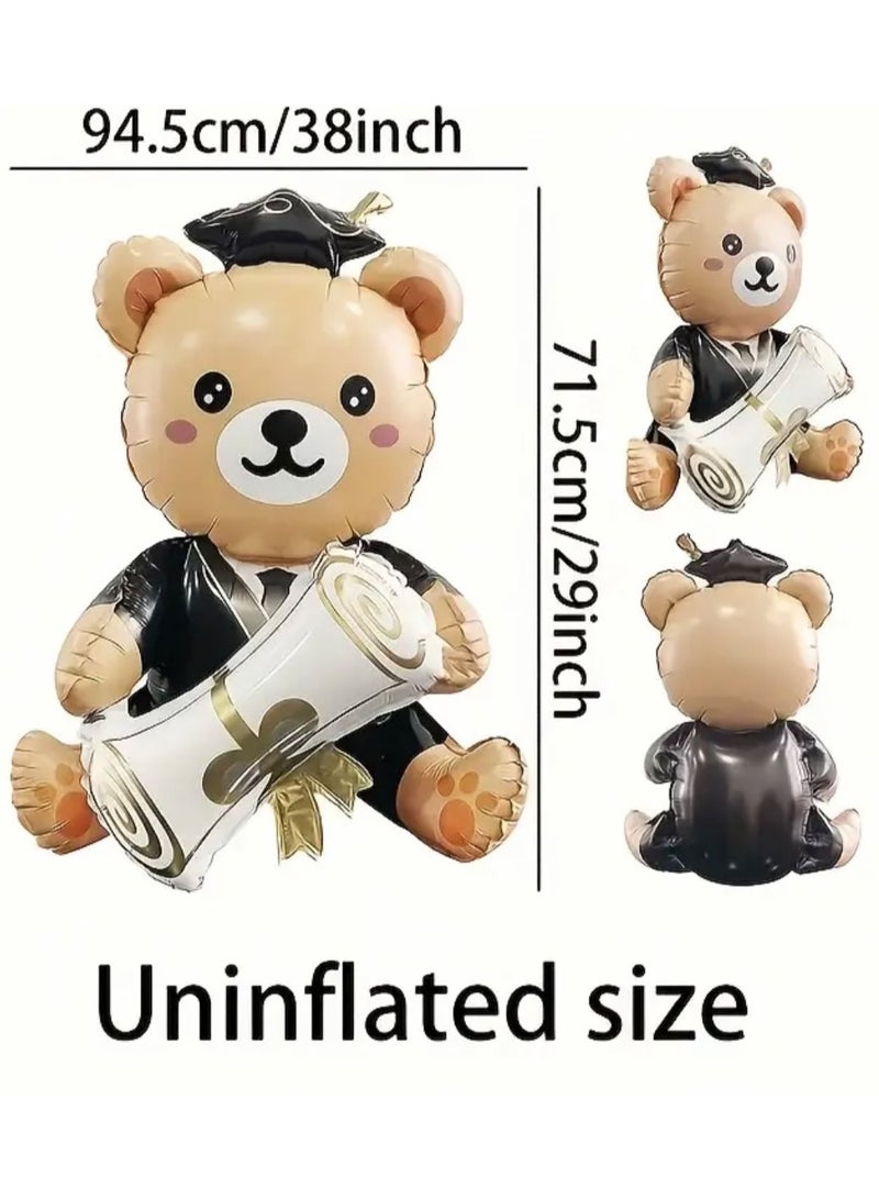 Graduation Bear 3D Balloon Celebration, Large Teddy for him her Surprise Gift Idea, Congratulations End of School Class 2025 University College Boys Girls Women Men Present - Image 4
