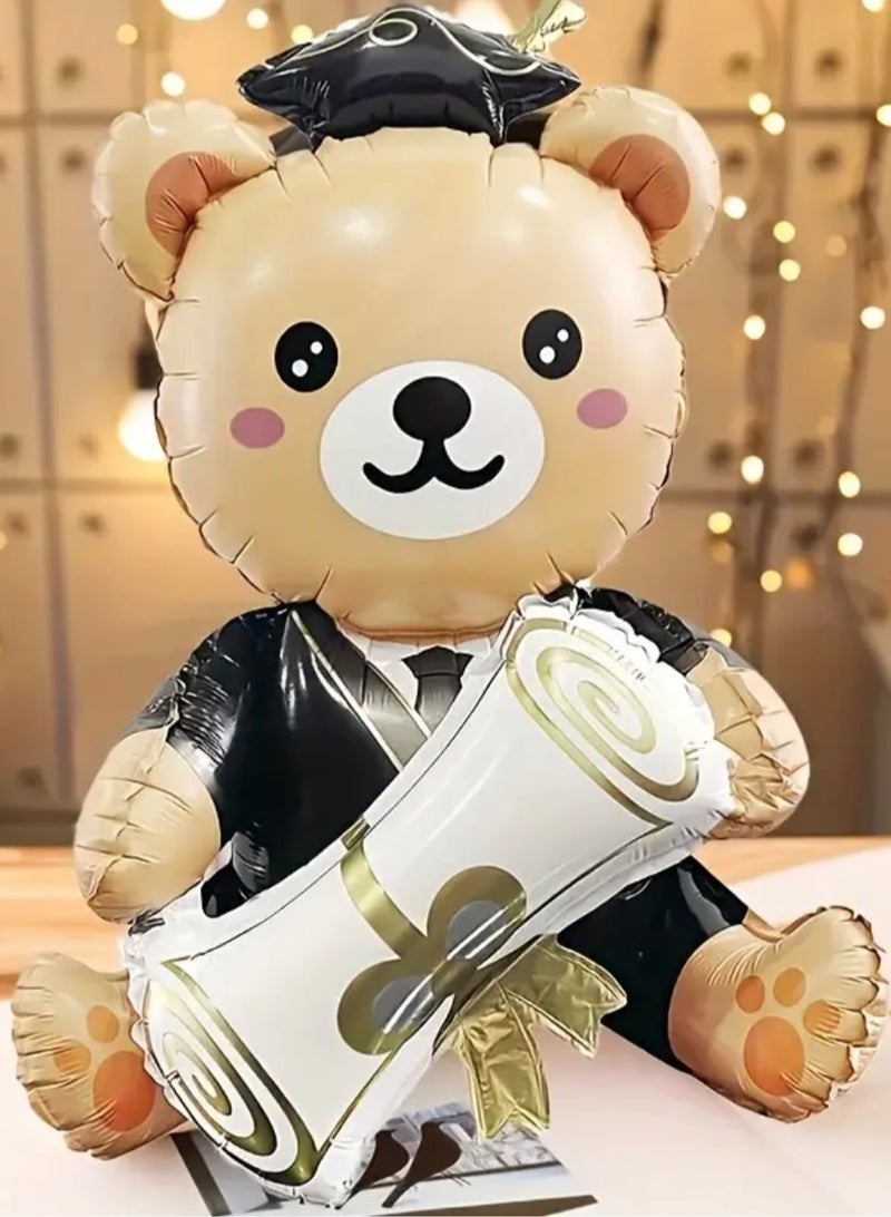 Graduation Bear 3D Balloon Celebration, Large Teddy for him her Surprise Gift Idea, Congratulations End of School Class 2025 University College Boys Girls Women Men Present - Image 3