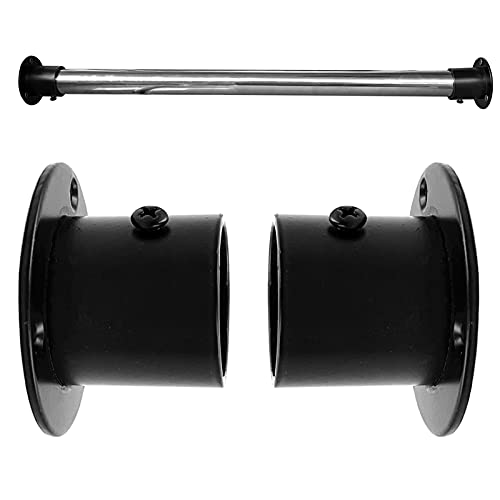 OperSeven 1-1/4 Inch 4 Packs Black Heavy Duty Stainless Steel Closet Rod End Supports Closet Pole Sockets Flange Rod Holder with Screws， Closet Shelf and Rod Brackets (High Flange) - Image 4