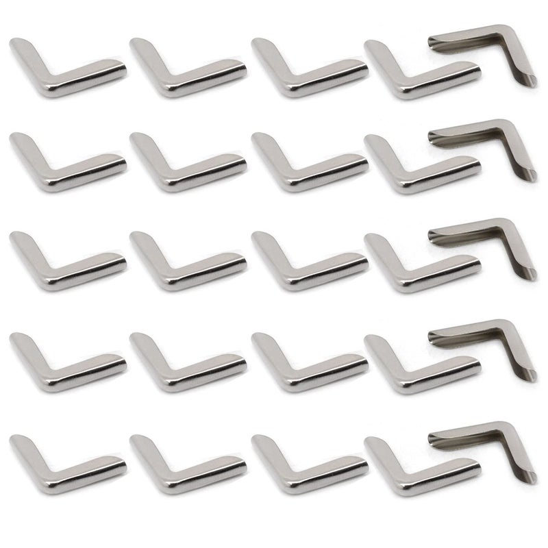 Luzen 100Pcs Book Scrapbooking Album Menu Folder Protectors - Metal Corner Protector Cover For Protecting Book And Scrapbooking Corners Silver - Image 1