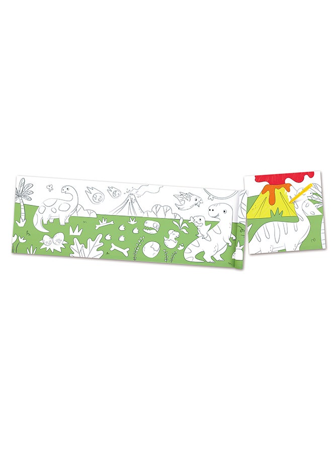 HAPE Dinosaur Doodle Paper Roll for Kids 3Y+ – Self‑Adhesive 40 × 520 cm Art Canvas with 4 Wax Crayons - Image 3