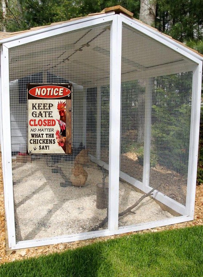 Bestylez Keep Gate Closed Sign Funny Chicken Coop Warning Sign Outdoor Chicken Decor 12" * 8" (261) - Image 5