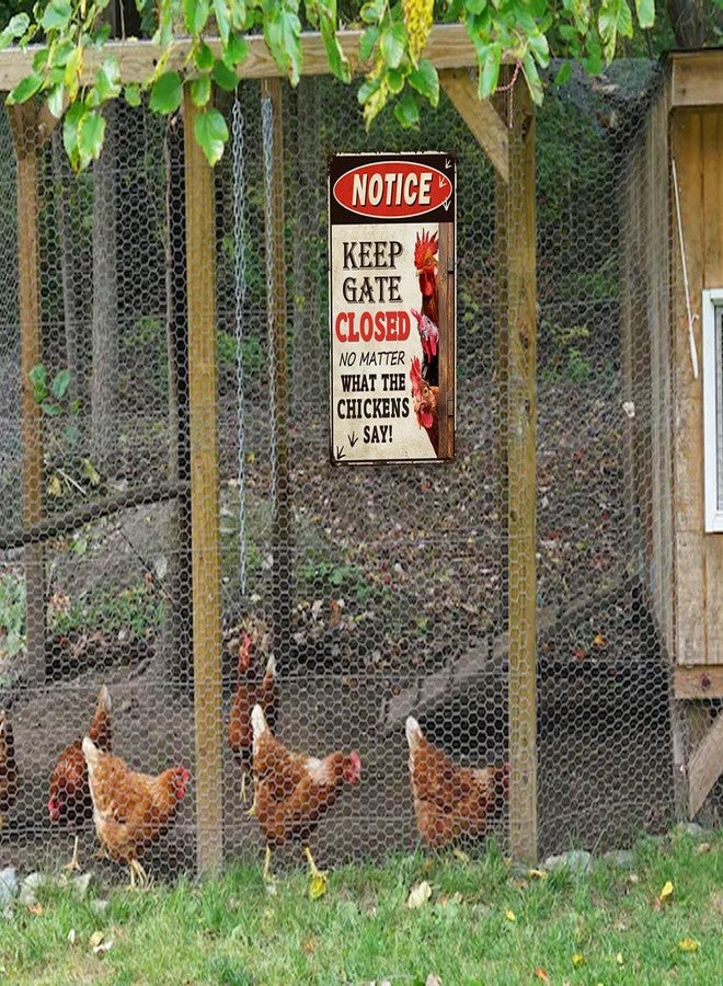 Bestylez Keep Gate Closed Sign Funny Chicken Coop Warning Sign Outdoor Chicken Decor 12" * 8" (261) - Image 3
