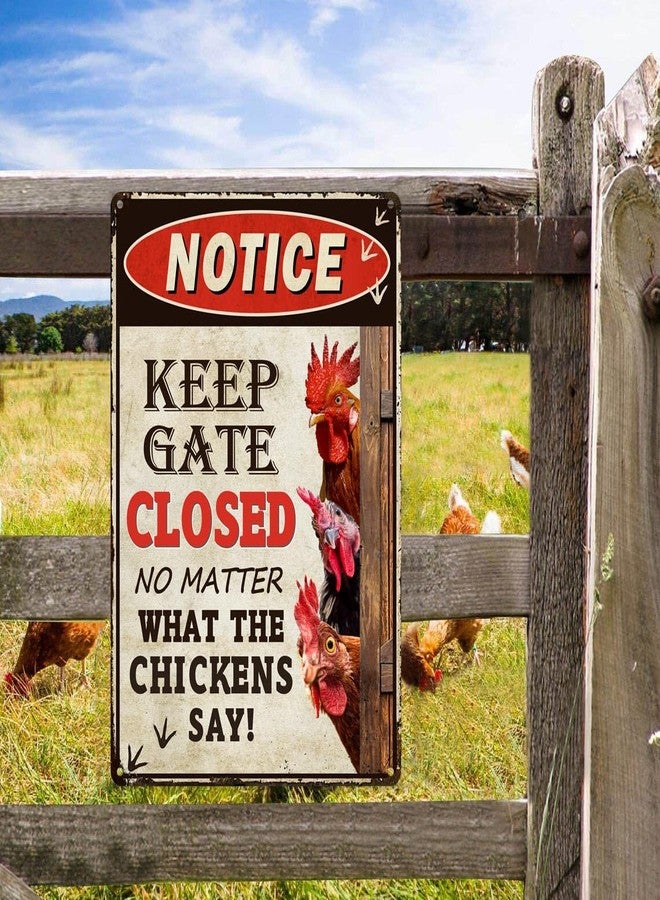 Bestylez Keep Gate Closed Sign Funny Chicken Coop Warning Sign Outdoor Chicken Decor 12" * 8" (261) - Image 4