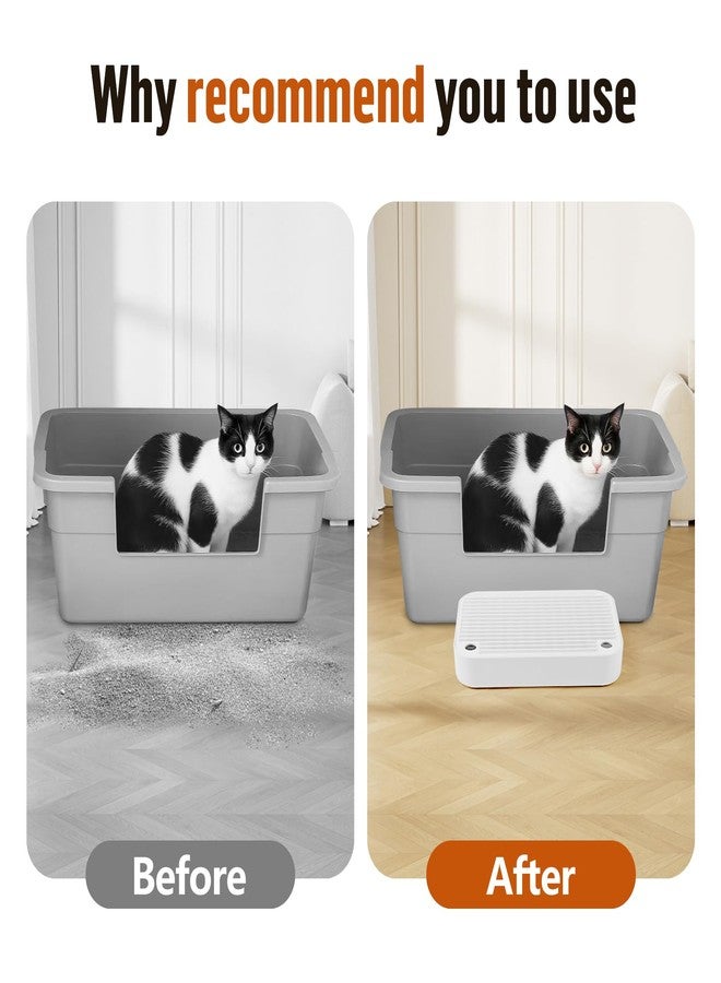 Bartuke Cat Litter Box Ramp Mat with Filter Function, Cat Step Pedal Stool for Self-Cleaning Litter Box, Easy to Clean, Ideal for Kitten & Elderly Cats (White) - Image 5
