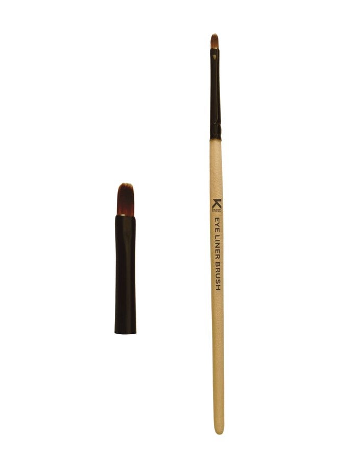 KINDED Gel and Liquid Eye Liner Eyes Makeup Brush Professional Series for Makeup Beauty with Smooth Soft Synthetic Hair Bristles Anti Rust Aluminium Ferrule Natural Wooden Handle Grip - Image 1