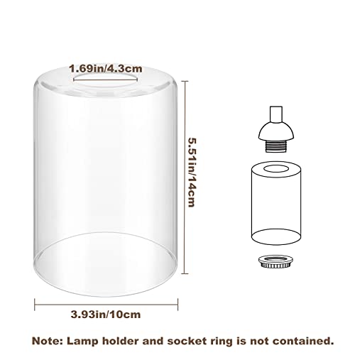 Licperron Clear Glass Replacement Shade 1 Pack, High Transmittance Cylinder Glass Lampshade Covers for Vanity lighting Fixtures Table Lamp Floor Lamp Chandelier Pendant Light - Image 2