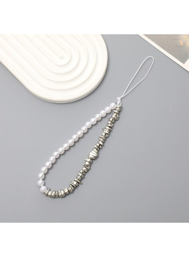 NIBEMINENT Phone Charm/ Chain Strap for Women Girls, Pearl Blade Cell Phone Case Lanyard Wrist Strap - Image 1