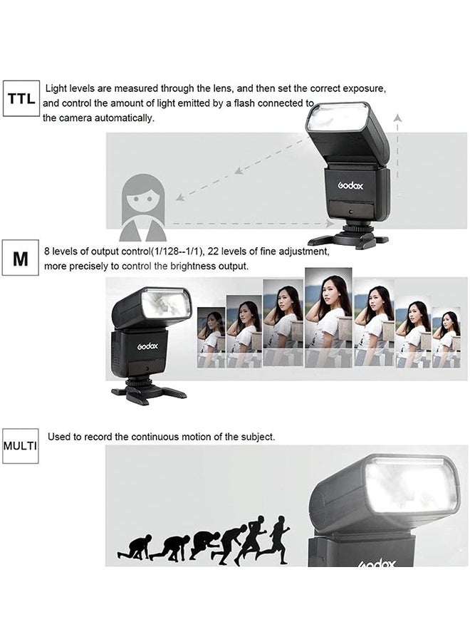 جودوكس - Godox TT350S فلاش Speedlite لكاميرا سوني، 2.4G لاسلكي GN36 1/8000s HSS TTL فلاش كاميرا متوافق مع كاميرا Sony A7 A7R A7S A7-II A7-III A7R-II A7R-III A7S-II A6300 A6000 إلخ - Image 1
