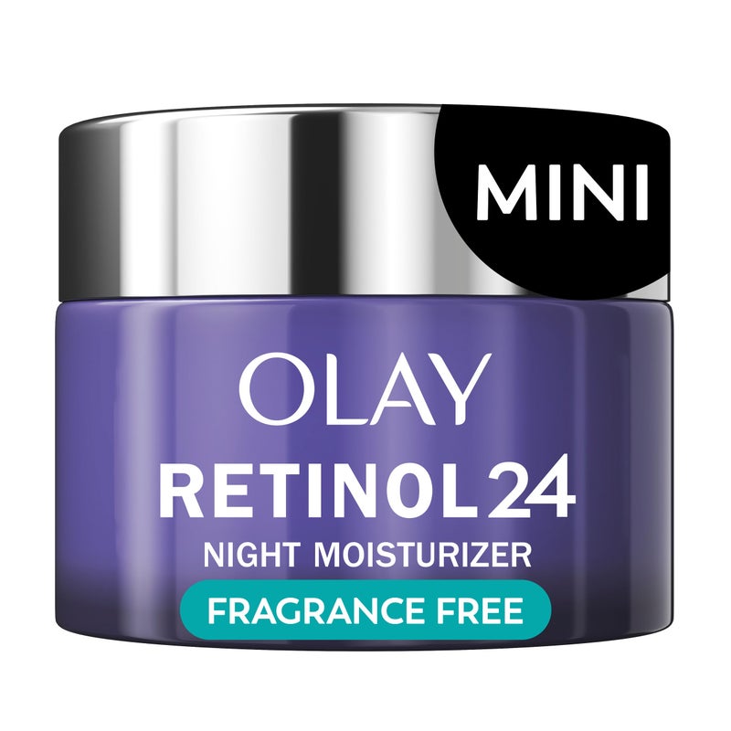 Olay Retinol 24 Face Moisturizer, Anti-Aging Night Cream for Women, Trial Size, Fragrance-Free, Non Greasy - Anti-Wrinkle, Smooth Fine Lines, Tightening Skin Care - Peptides, Glycerin, 0.5 Oz - Image 1
