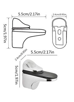 Y&D SYOSI 4Pcs Adjustable Glass Shelf Bracket for 3-20mm Thickness Support  - Image 2