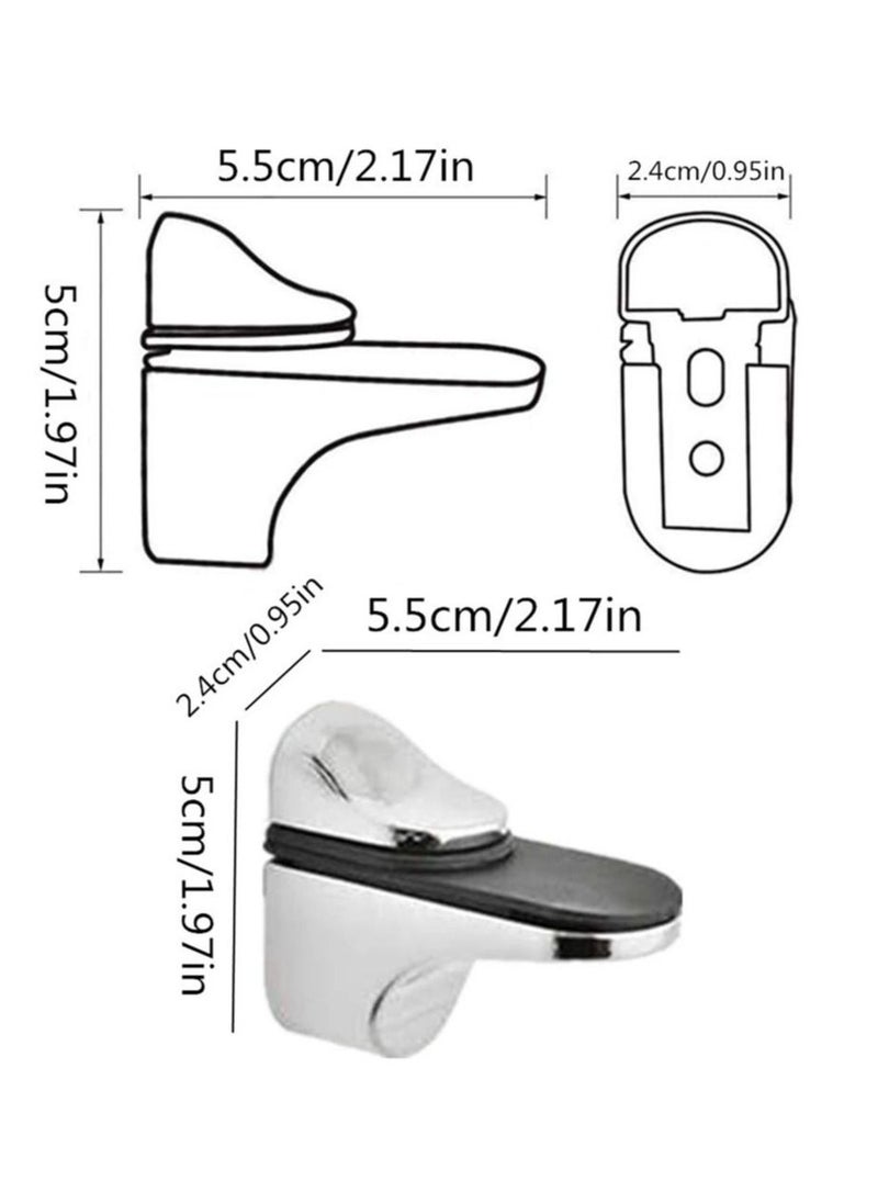 Y&D SYOSI 4Pcs Adjustable Glass Shelf Bracket for 3-20mm Thickness Support  - Image 2