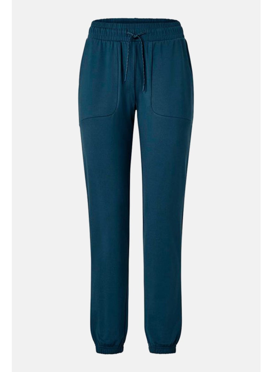 Tchibo Women Regular Fit Solid Jogger Pants, Blue  - Image 2