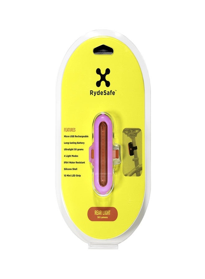 RydeSafe Bike Light - Rear Safety - Pink - Image 2