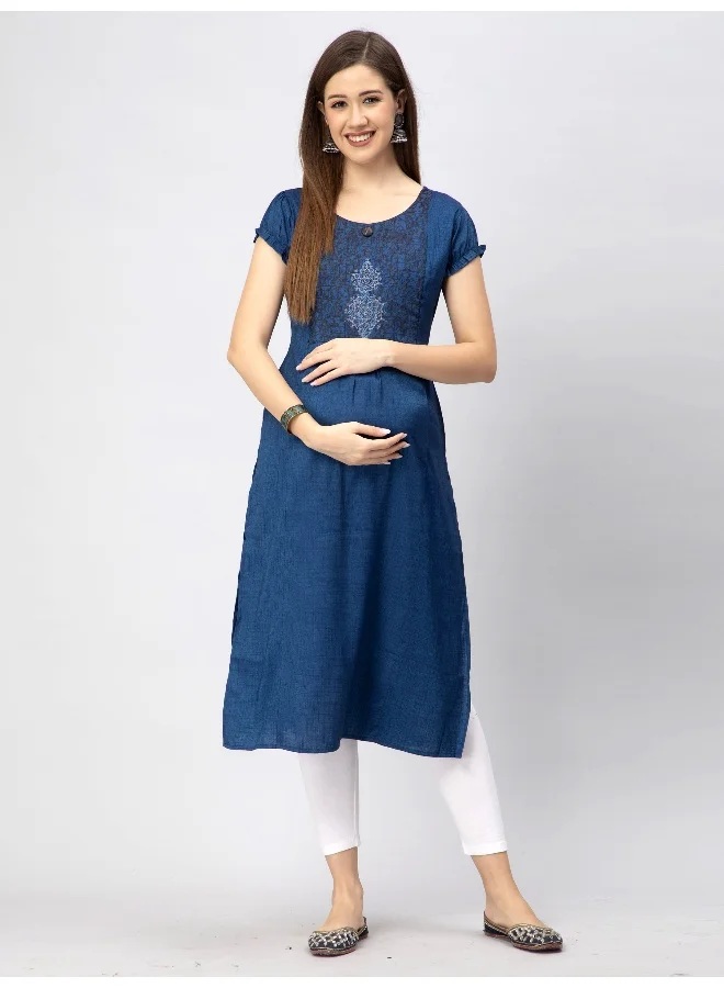 CEE 18 Women's Cotton Rayon Straight Maternity Feeding Kurti For Feeding with Zippers