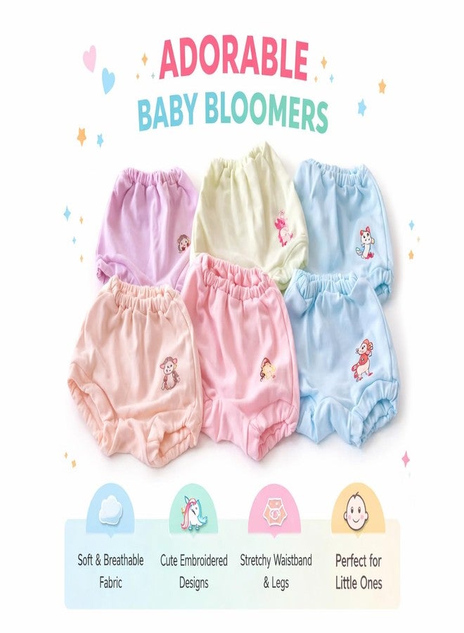 ONLINETREE 100% Cotton Baby Bloomers | Unisex Printed Bottoms for Infants & Toddlers | Soft & Comfortable | Elastic Fit Designs - Pack of 3 Multicolour Any Design Any Colour (IN, Age, 0 Months, 6 Months) - Image 3