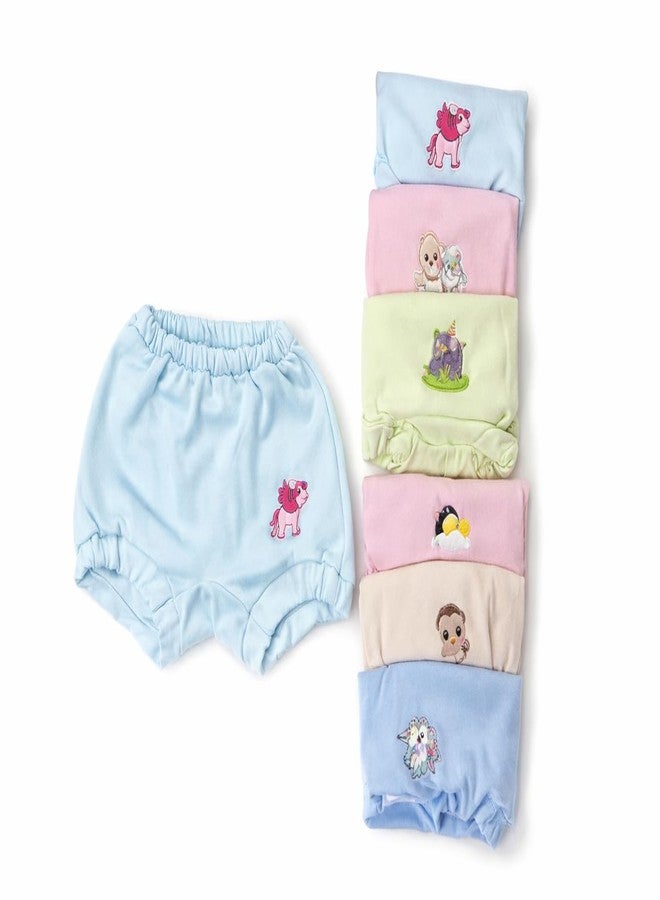 ONLINETREE 100% Cotton Baby Bloomers | Unisex Printed Bottoms for Infants & Toddlers | Soft & Comfortable | Elastic Fit Designs - Pack of 3 Multicolour Any Design Any Colour (IN, Age, 0 Months, 6 Months) - Image 2