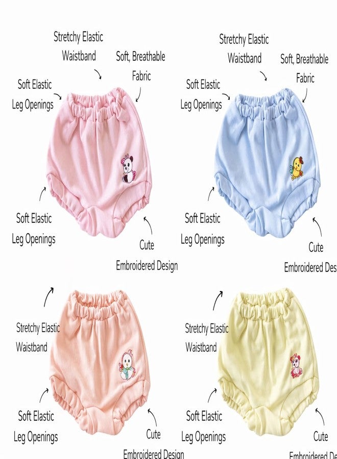 ONLINETREE 100% Cotton Baby Bloomers | Unisex Printed Bottoms for Infants & Toddlers | Soft & Comfortable | Elastic Fit Designs - Pack of 3 Multicolour Any Design Any Colour (IN, Age, 0 Months, 6 Months) - Image 4