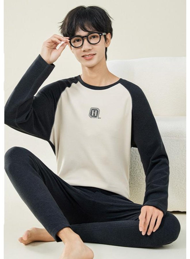 NIBEMINENT Teenager Boys Pajamas Winter Thermal Underwear Children's Clothing Sleepwear Cotton Pyjamas Sets - Image 1