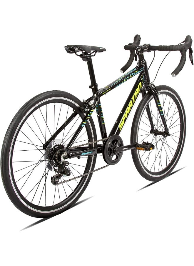 Spartan Jr Peloton Road Bicycle for Youth | 24 inch wheel size | 8 Speed Shimano gear| For teens and adults|Black  - Image 3
