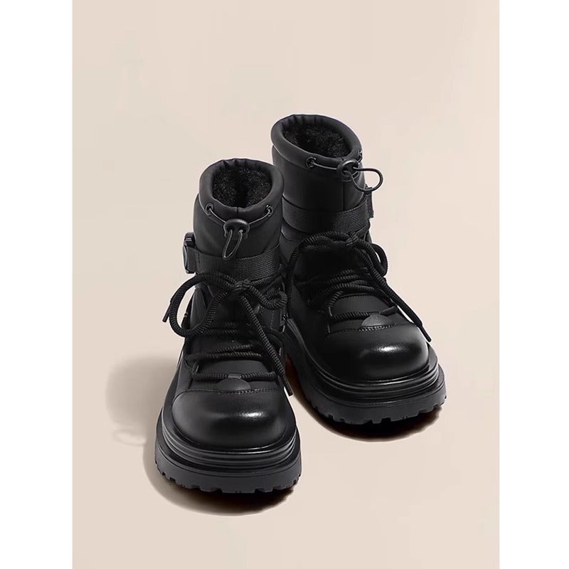 Women'S Thick-Soled Snow Boots For Fleece-Lined Thickened All-Match Warm Non-Slip Maomao Martin Short Boots - Image 4