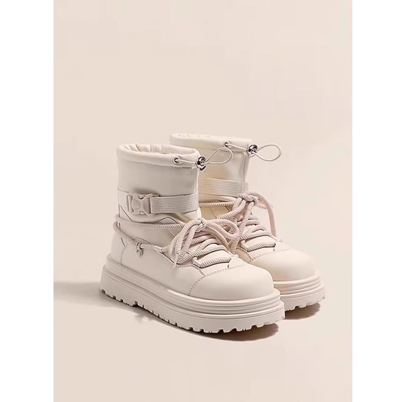 Women'S Thick-Soled Snow Boots For Fleece-Lined Thickened All-Match Warm Non-Slip Maomao Martin Short Boots - Image 3