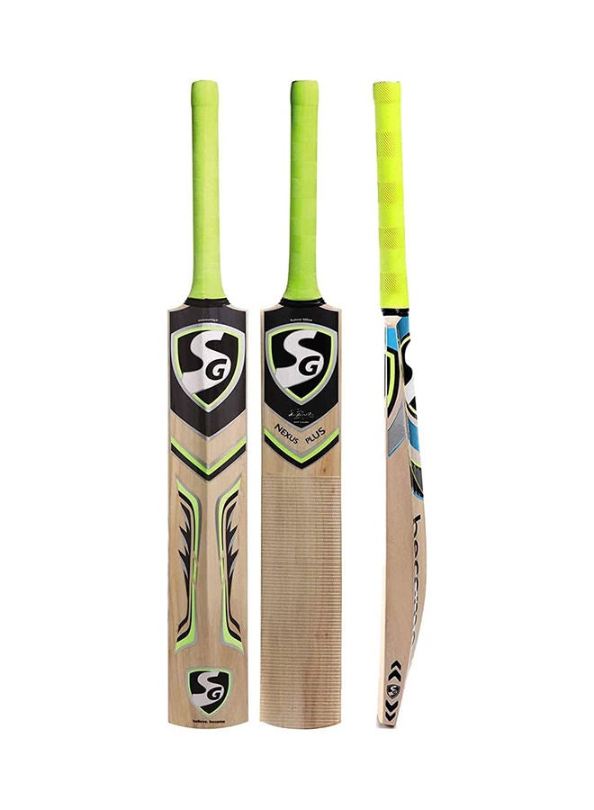 SG Nexus Plus Cricket Bat For Mens and Boys (Beige, Size - 5) | Material: Kashmir Willow | Lightweight | Free Cover | Ready to play | For Intermediate Player - Image 1