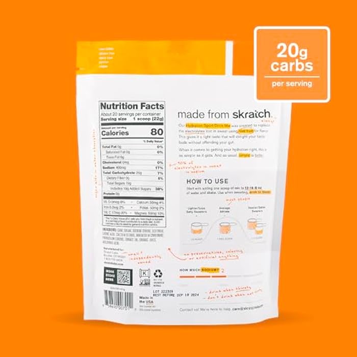Skratch Labs Hydration Powder | Sport Drink Mix | Electrolytes Powder for Exercise, Endurance, and Performance | Orange | 20 Servings | Non-GMO, Vegan, Kosher - Image 2