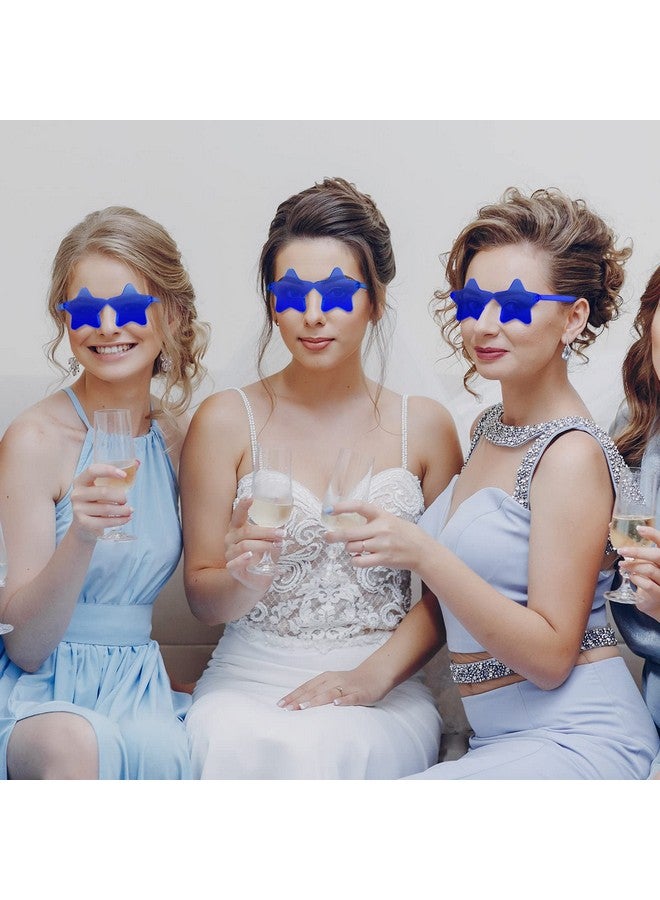 سندير 12 زوجًا من نظارات شمسية بدون إطار على شكل نجمة عيد الميلاد للنساء لحفلات الشتاء وإكسسوارات نجمة خماسية (أزرق كلاسيكي) - Image 3